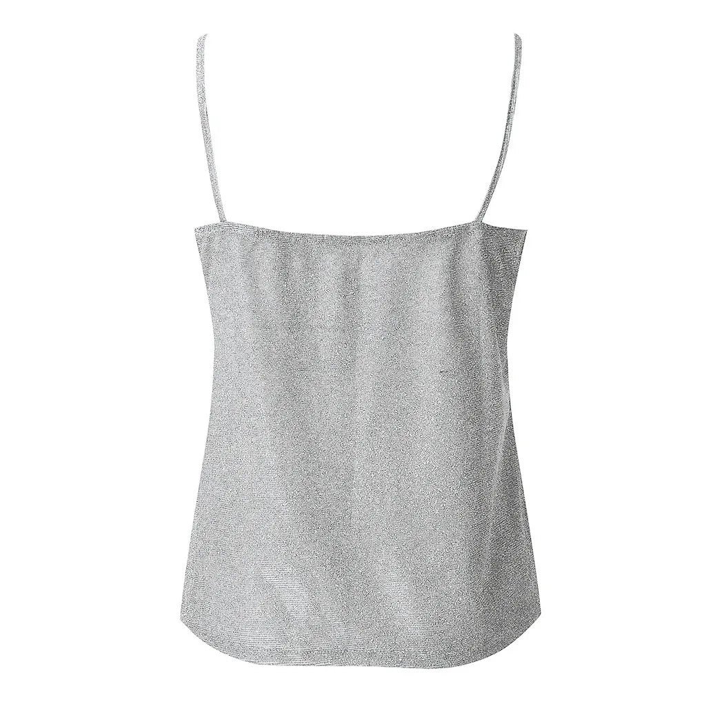 Plus-Size Top Glitter Mujes met Stijlvol Design