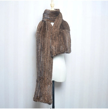 Gebreide Sjaal Warm en Stijlvol Nertsbont Look