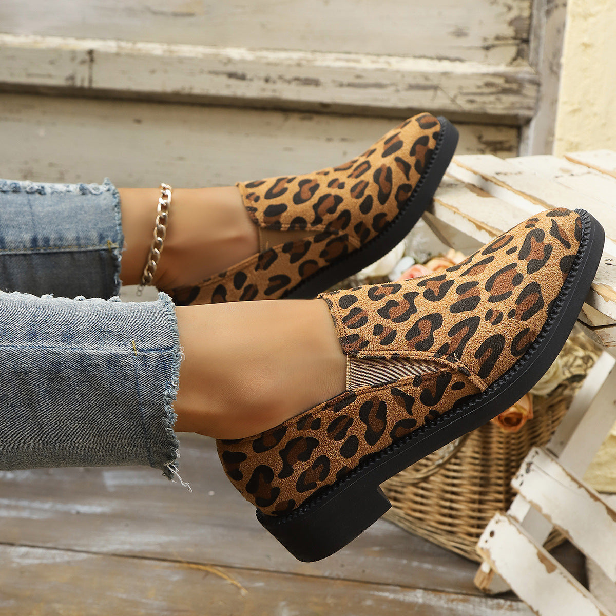 Dames Instappers Panterprint Elegant Modieus Sneakers