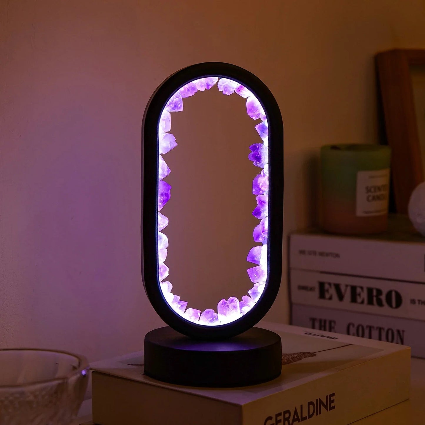 Amethist Lamp Handgemaakt Uniek Design Purper Kleur