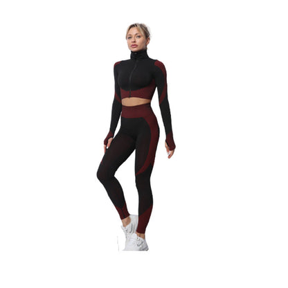 Dames Fitness Set: Legging, Croptop en Vest voor Yoga en Sport