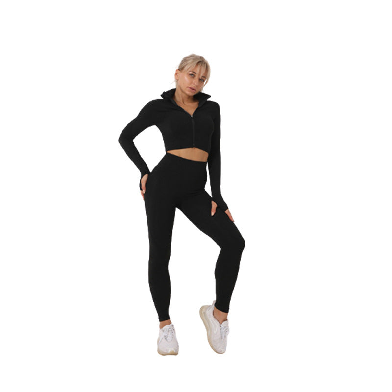 Dames Fitness Set: Legging, Croptop en Vest voor Yoga en Sport