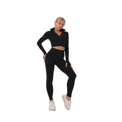 Dames Fitness Set: Legging, Croptop en Vest voor Yoga en Sport