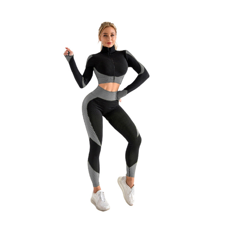 Dames Fitness Set: Legging, Croptop en Vest voor Yoga en Sport