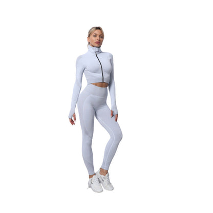 Dames Fitness Set: Legging, Croptop en Vest voor Yoga en Sport