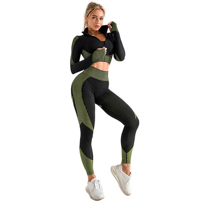 Dames Fitness Set: Legging, Croptop en Vest voor Yoga en Sport