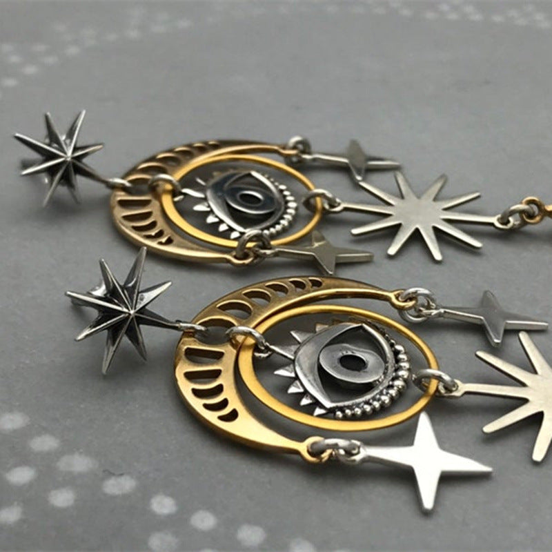 Dames Oorbellen Goud en Zilver met Sterren Motief