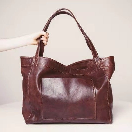 Dames Leren Shopper Groot Faux Leer Tote Tas