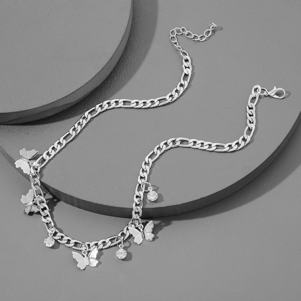 Vlinder Ketting voor Dames met Strass Steentjes en Schakels
