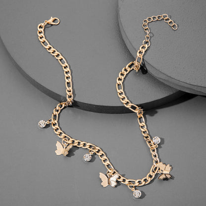 Vlinder Ketting voor Dames met Strass Steentjes en Schakels