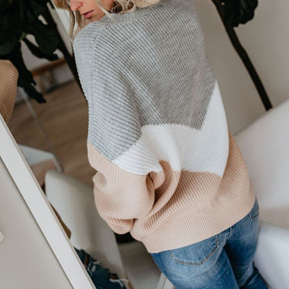 Dames Trui met Kleurvlakken Trendy Stijlvol
