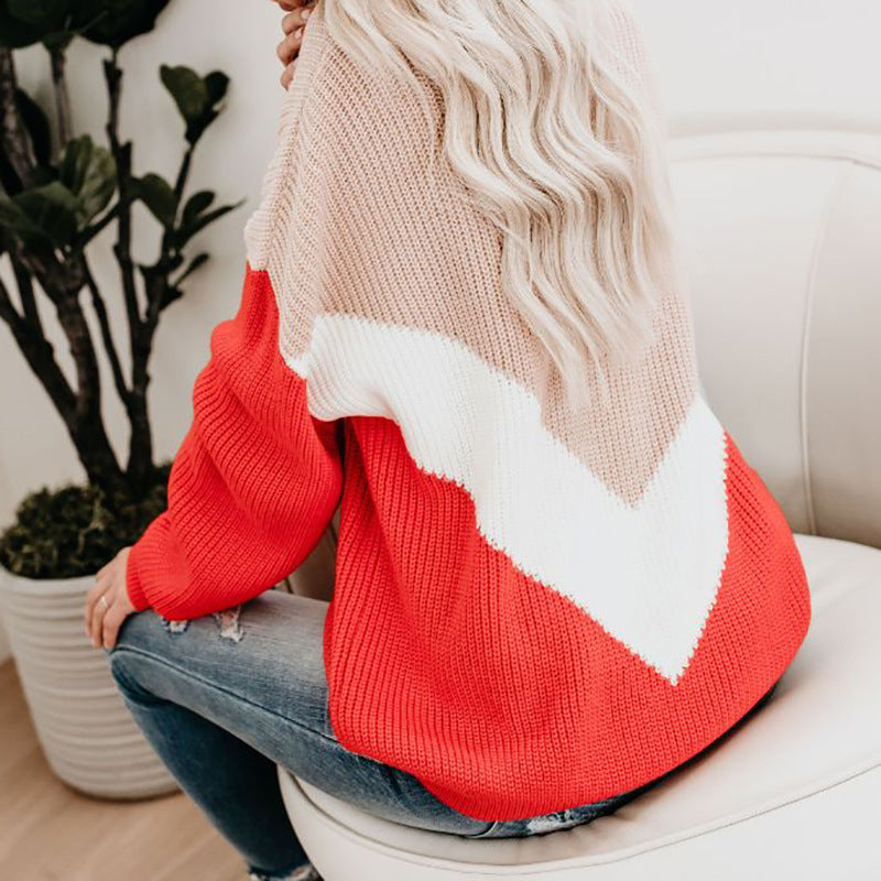 Dames Trui met Kleurvlakken Trendy Stijlvol
