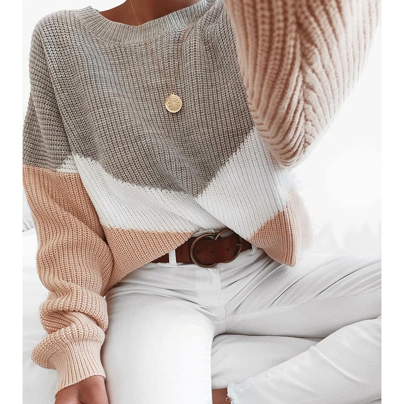 Dames Trui met Kleurvlakken Trendy Stijlvol