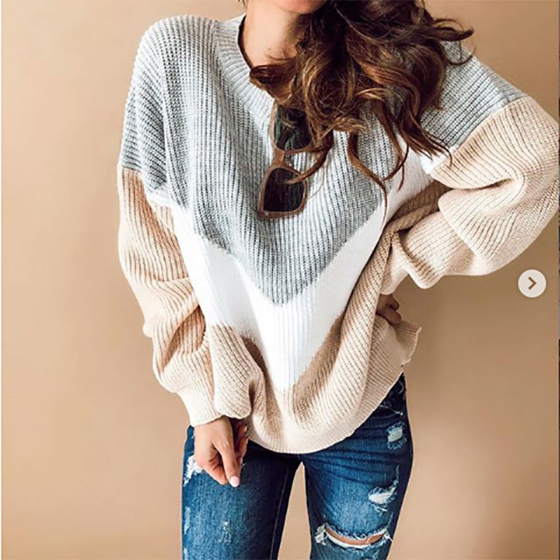 Dames Trui met Kleurvlakken Trendy Stijlvol