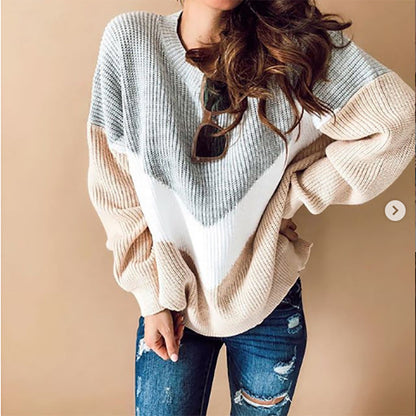 Dames Trui met Kleurvlakken Trendy Stijlvol