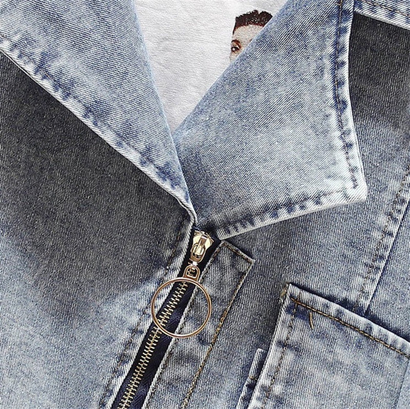 Dames Oversized Denim Jas Moderne Vintage Stijl
