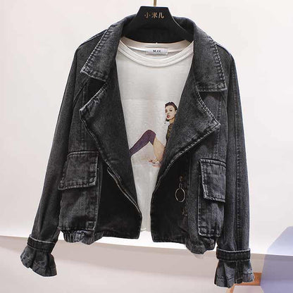 Dames Oversized Denim Jas Moderne Vintage Stijl