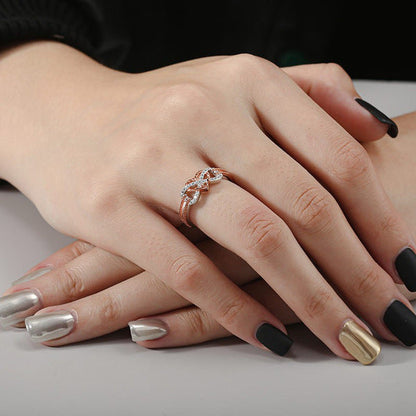 Dames Zilveren Oneindigheidsring met Hart Edelstaal - Mode Vibes