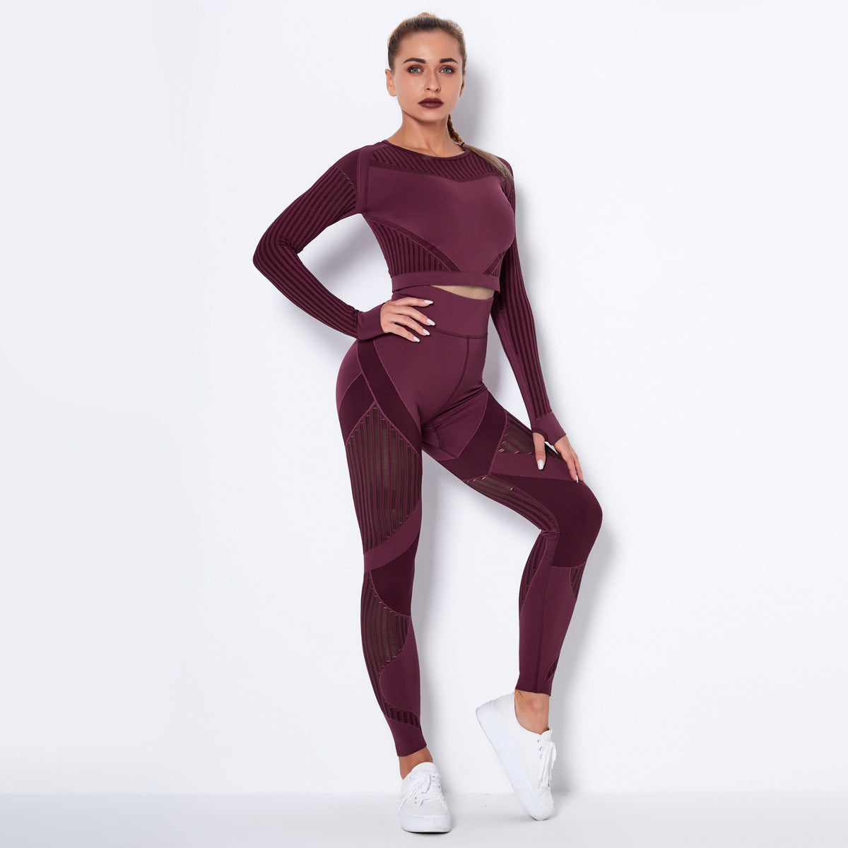 Dames Yoga Set Lange Mouwen Zacht Elastisch