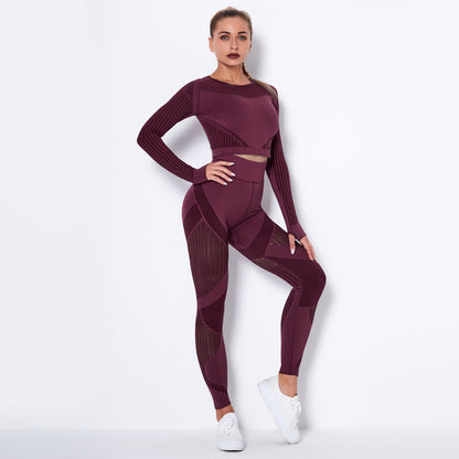 Dames Yoga Set Lange Mouwen Zacht Elastisch