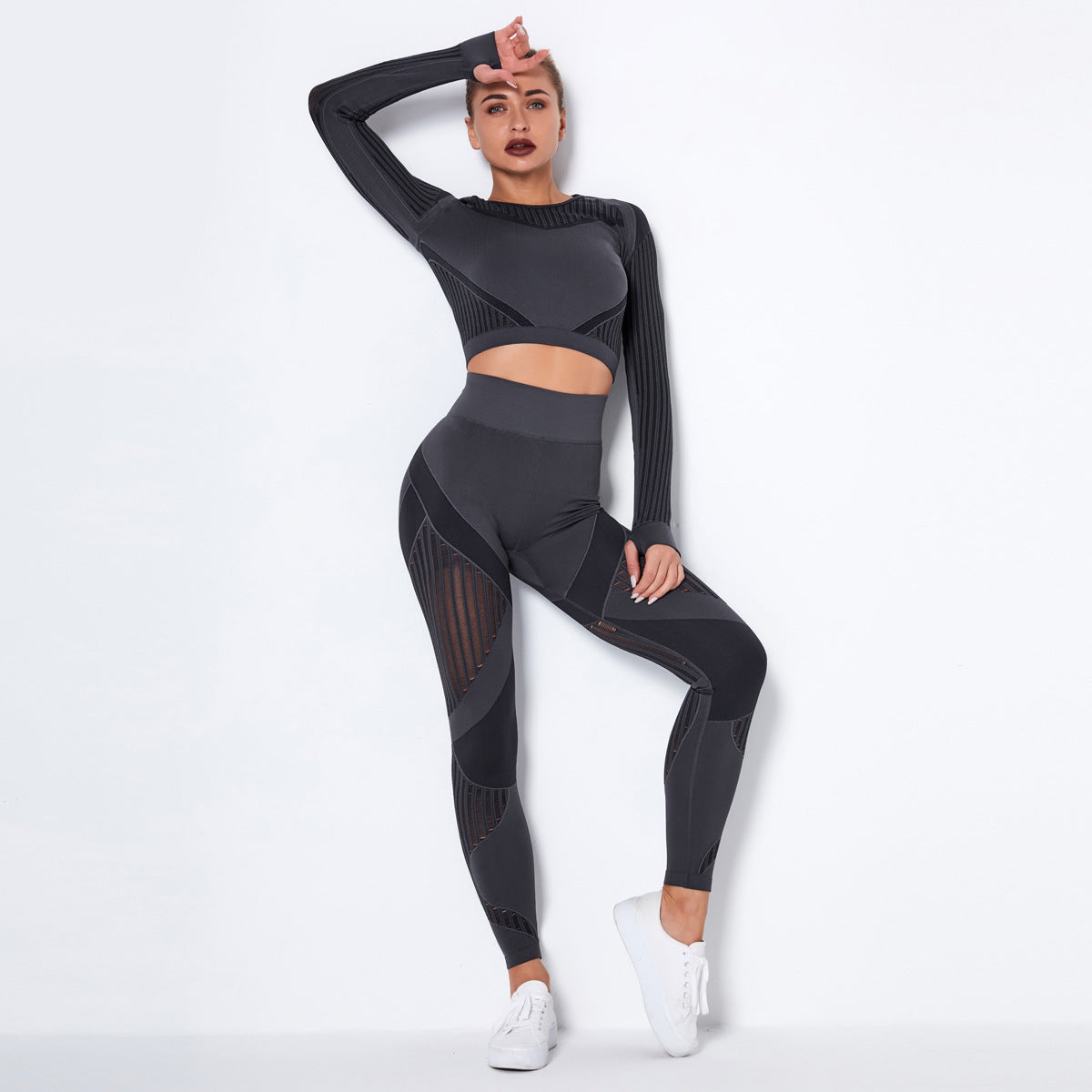 Dames Yoga Set Lange Mouwen Zacht Elastisch