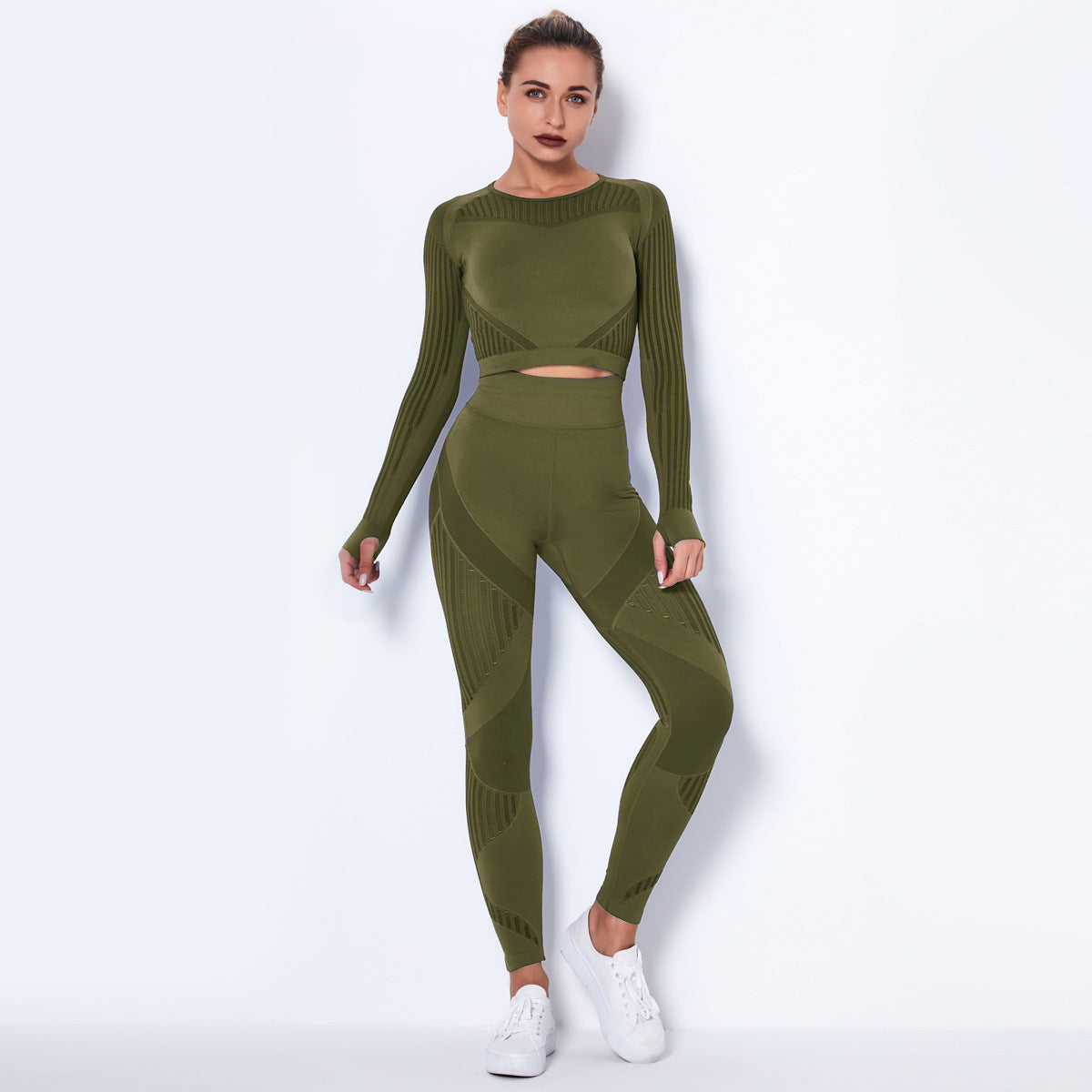 Dames Yoga Set Lange Mouwen Zacht Elastisch