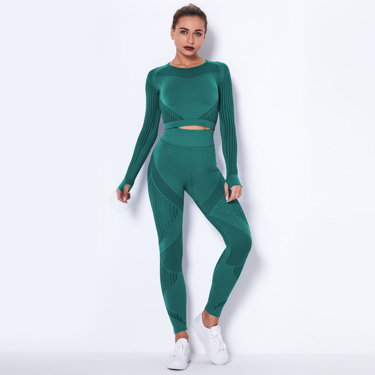 Dames Yoga Set Lange Mouwen Zacht Elastisch