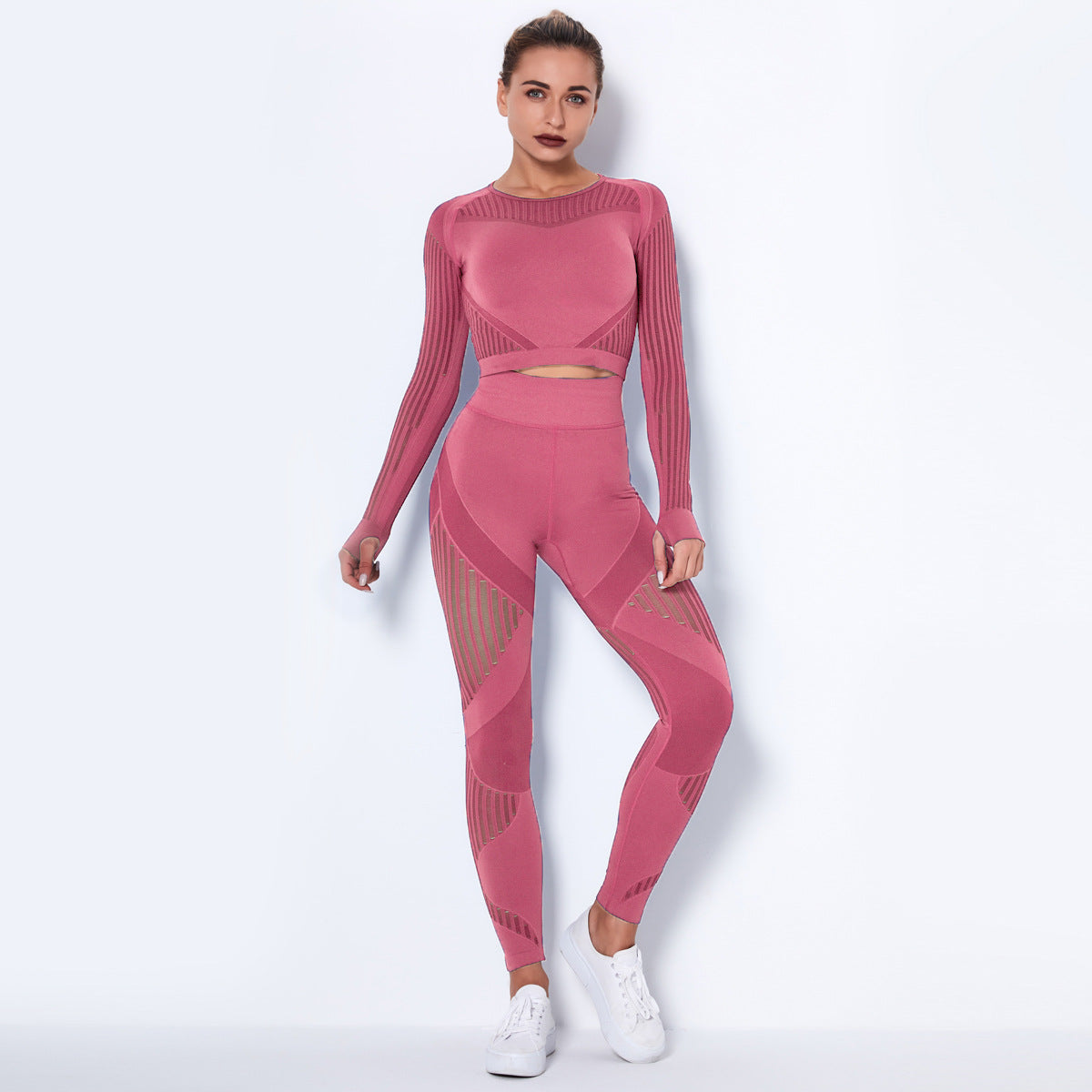 Dames Yoga Set Lange Mouwen Zacht Elastisch
