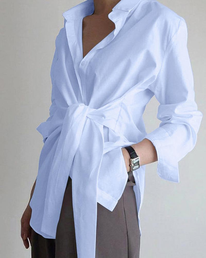 Dames Blouse met Strikdetail Elegante Stijl