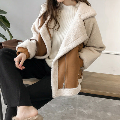 Dames Shearling Jas Warm Aviator Model Blyssa
