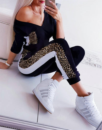 Dames Jumpsuit Trendy Luipaardprint V-hals