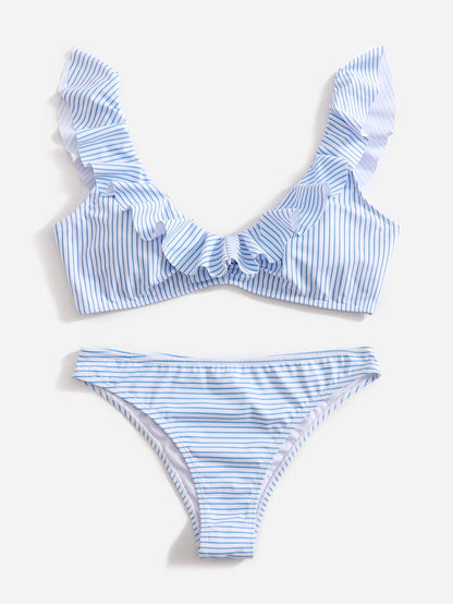 Blauw-Wit Gestreepte Damenbikini