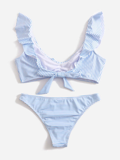 Blauw-Wit Gestreepte Damenbikini