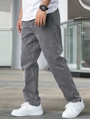 Heren Jeans Losse Pasvorm Comfortabele Zittende Broek