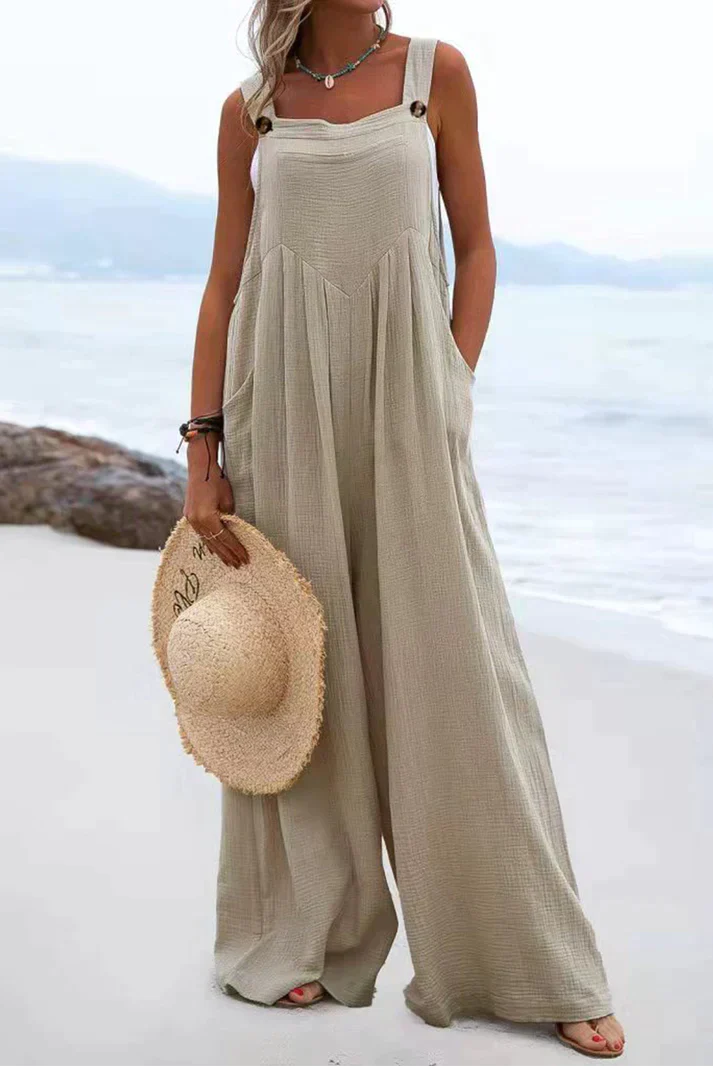 Jumpsuit Vierkante Kraag Casual Zomerjurk - Mode Vibes