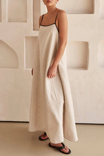 Linnen Maxi Jurk Zomerse Mode Vrouw