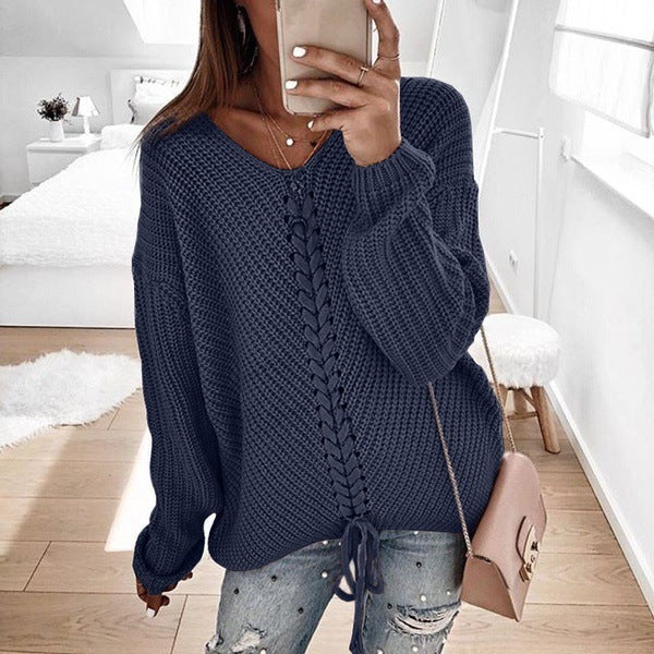 Dames Gebreide Top met Kabelpatroon Losse Fit - Mode Vibes