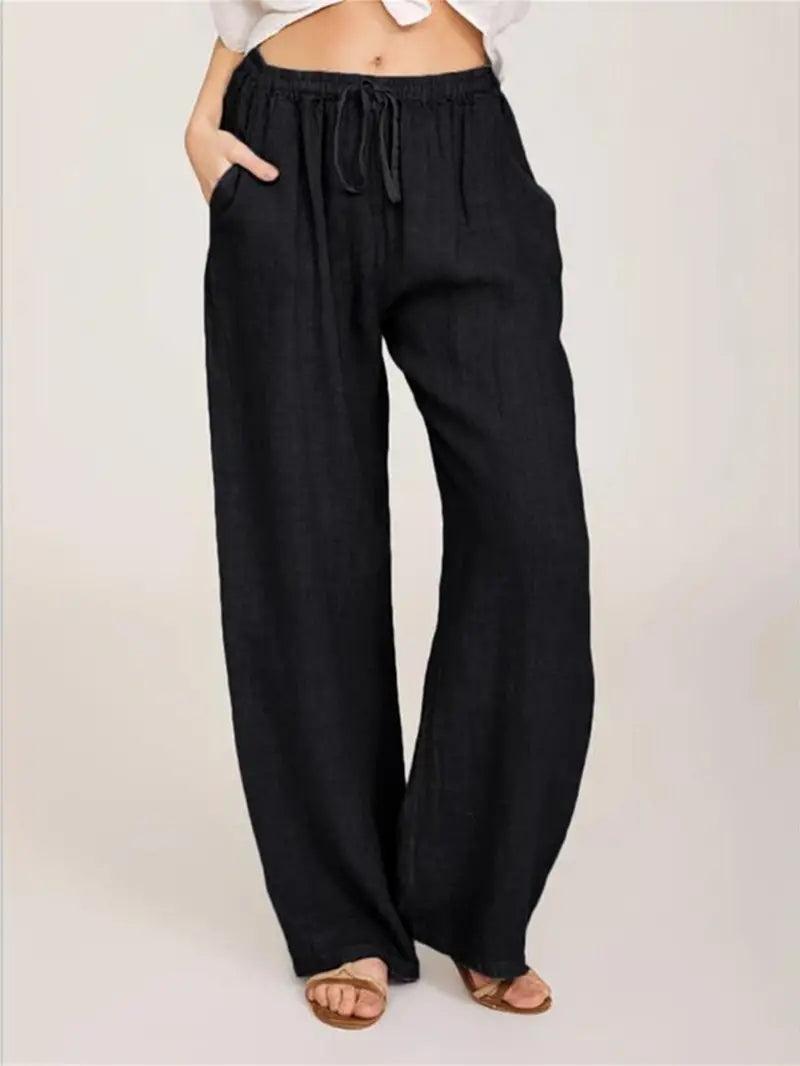 Dames Linnen Broek Zomerse Losse Fit - Mode Vibes