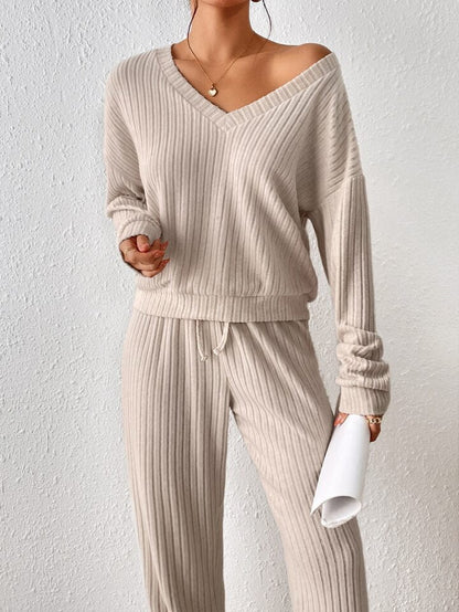 Vrouwen Blouse Set Effenvlak Tweedelig