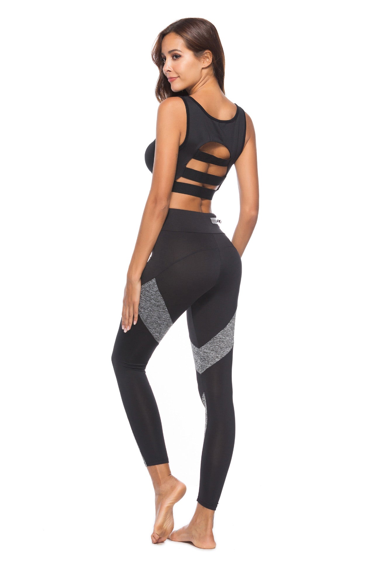 Dames Sport Legging Hoge Taille met Kleurvlakken
