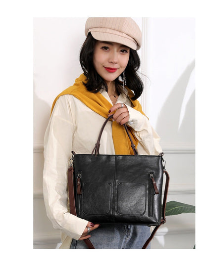 Dameshandtas van PU-leer Elegante Stijl Zwarte Kleur