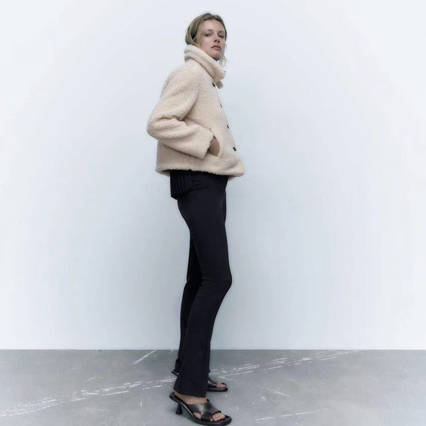 Dames Teddyjas Kort Elegante Modieus Bilana