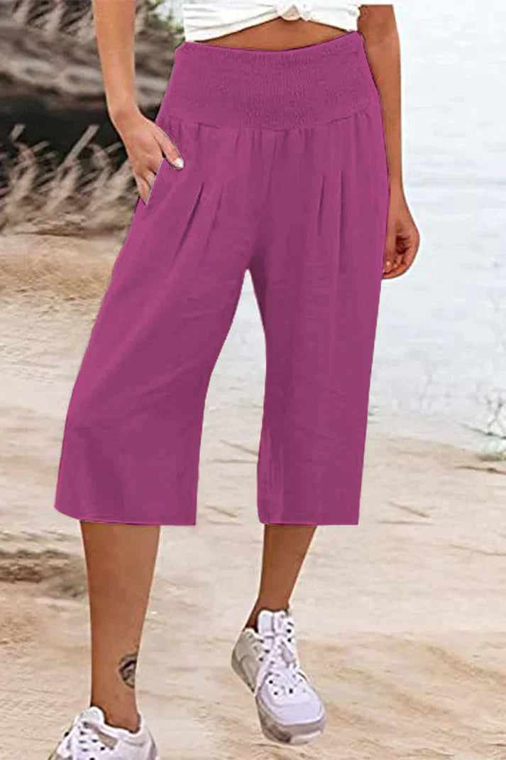 Hoge Taille Broek Wijd en Comfortabel Eenzijdig Middellang