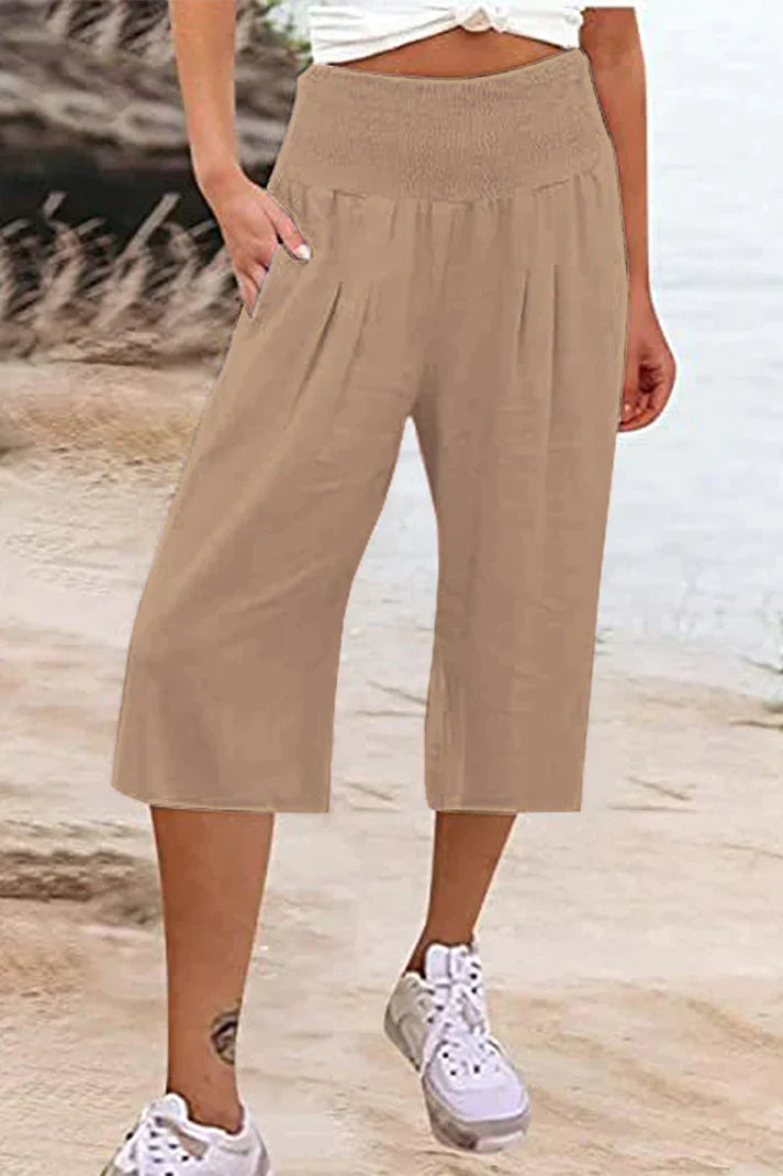Hoge Taille Broek Wijd en Comfortabel Eenzijdig Middellang