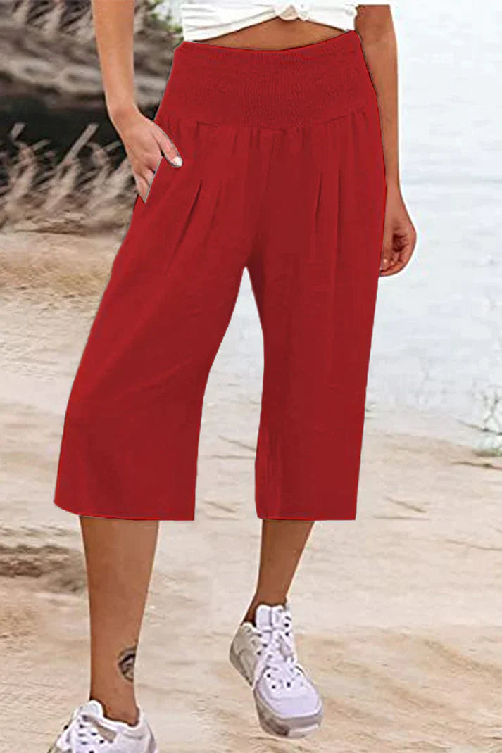 Hoge Taille Broek Wijd en Comfortabel Eenzijdig Middellang