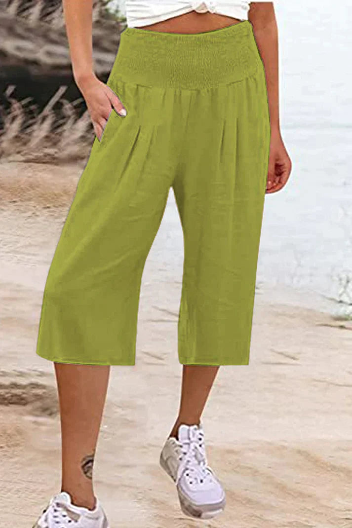 Hoge Taille Broek Wijd en Comfortabel Eenzijdig Middellang