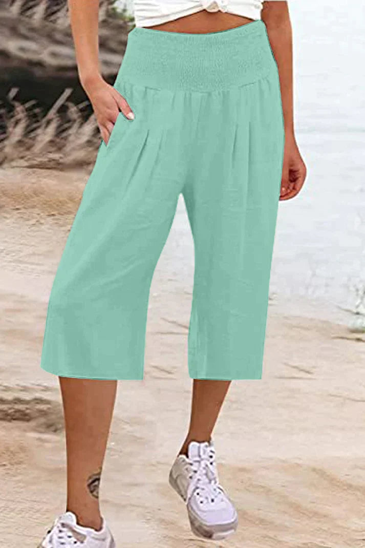 Hoge Taille Broek Wijd en Comfortabel Eenzijdig Middellang