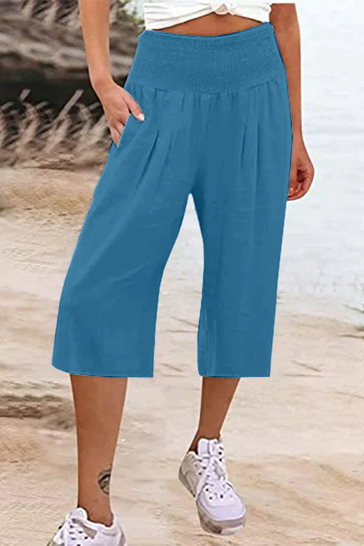 Hoge Taille Broek Wijd en Comfortabel Eenzijdig Middellang