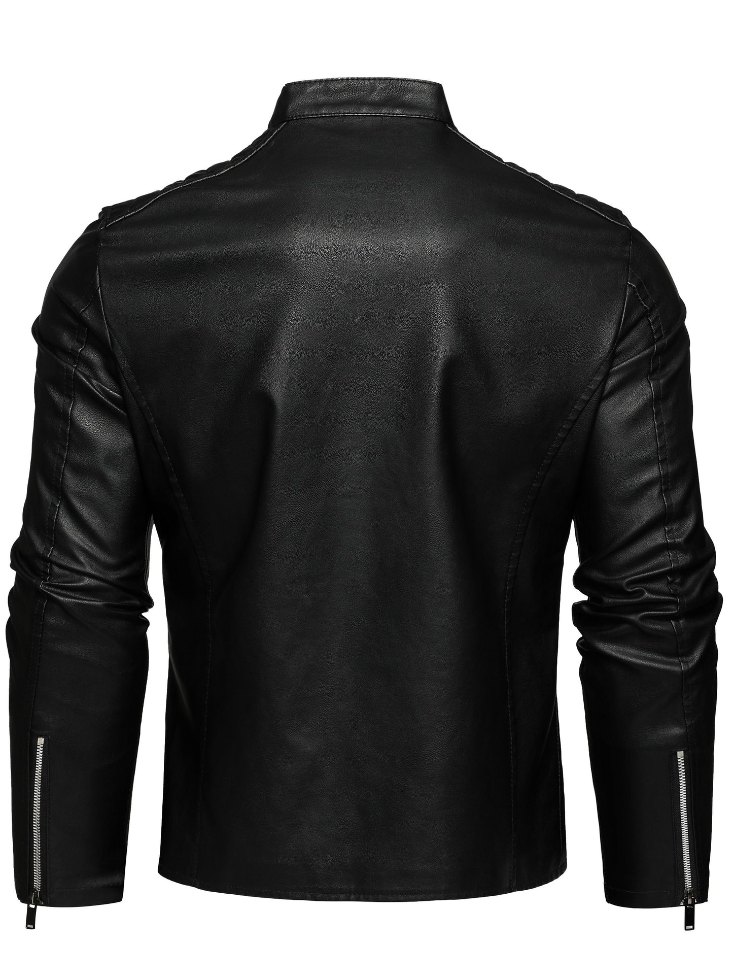Gaspare | Elegante giacca di pelle con cerniera