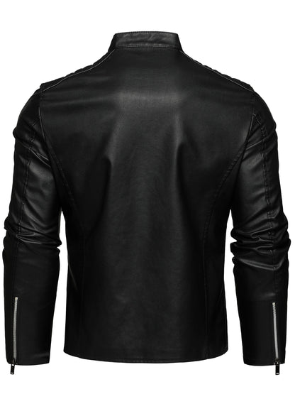 Gaspare | Elegante giacca di pelle con cerniera